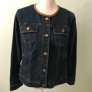 Chico’s dark blue denim jacket size 1
